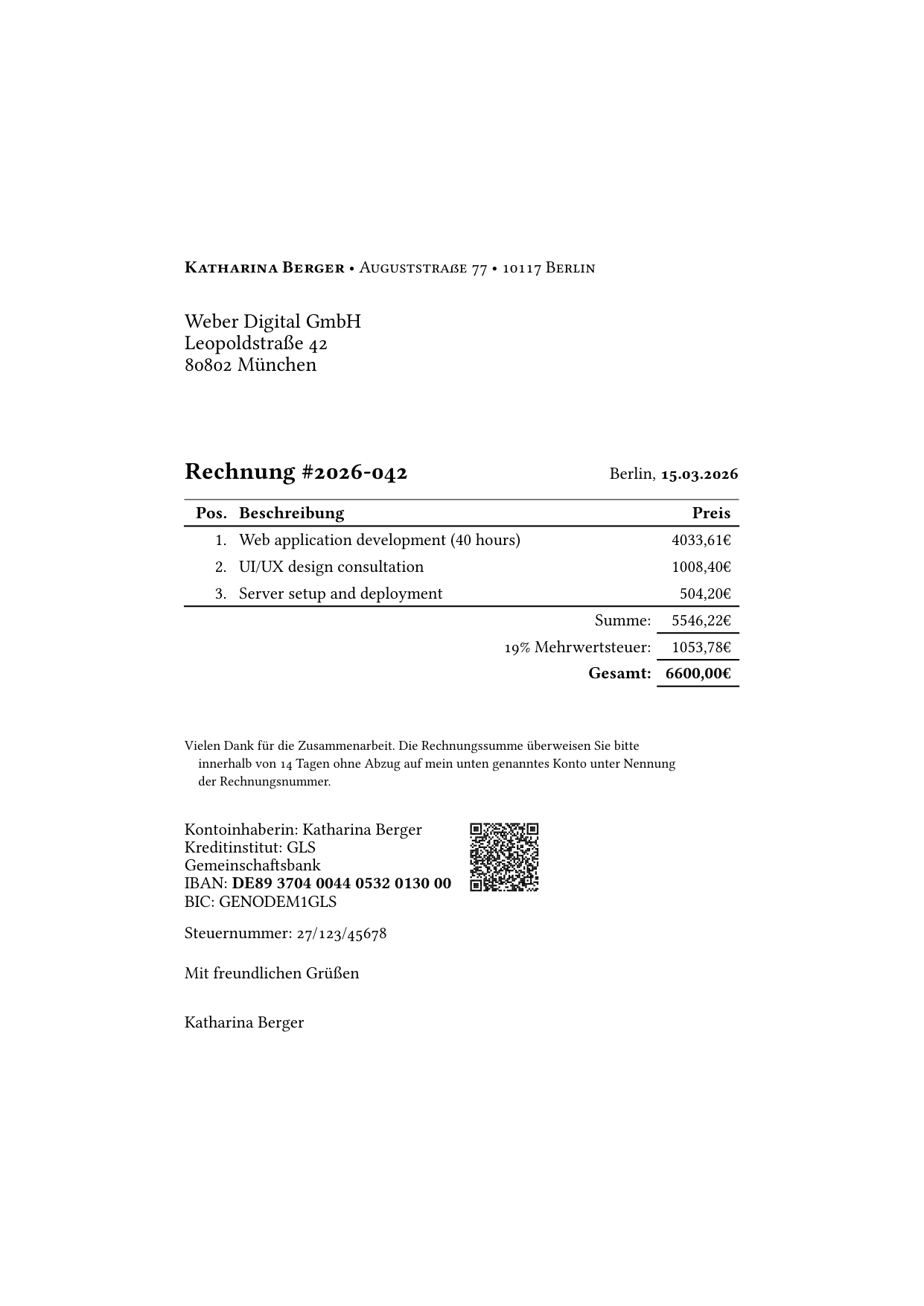 German Invoice