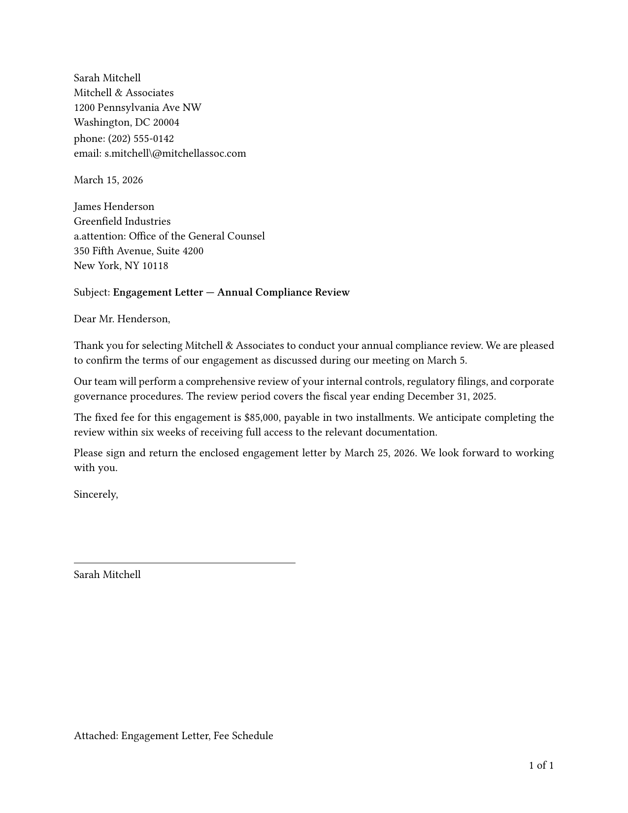 US Business Letter